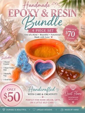Handmade Epoxy & Resin 4 PC Bundle -